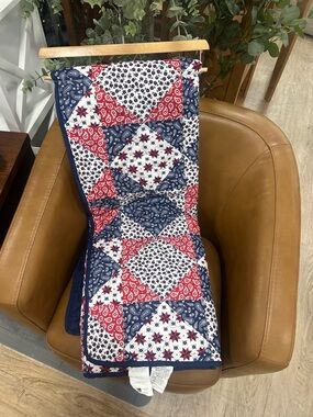 Wrangler Red White and Blue Patchwork Throw Blanket